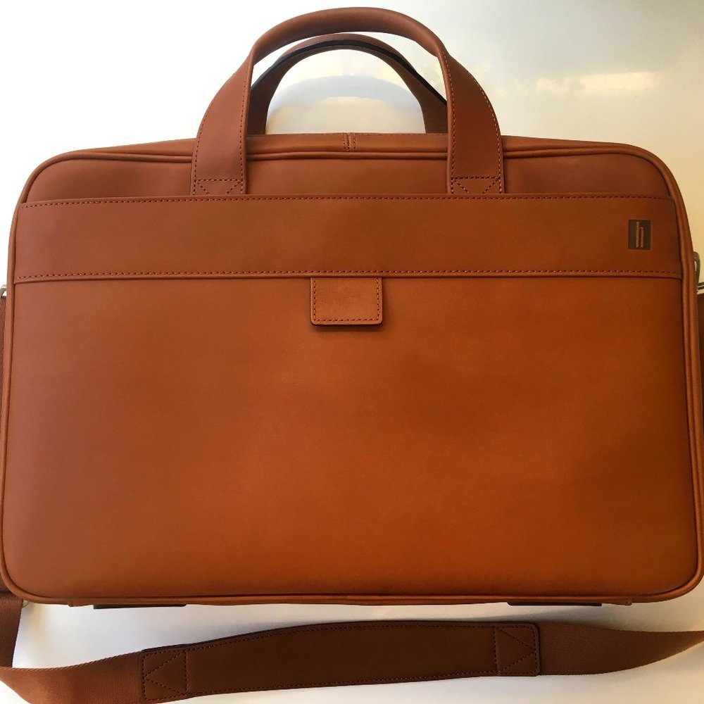 Hartmann Brown Leather Briefcase / Laptop Bag
